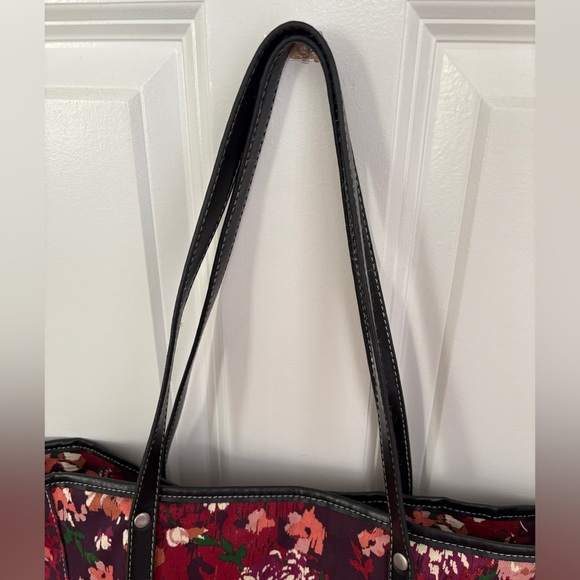 Merona Red Floral Tote Bag - Picture 3 of 7